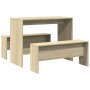 Mesa y bancos de comedor 3 pzas madera ingeniería roble Sonoma by , Furniture sets for kitchens and dining rooms - Ref: Foro2...