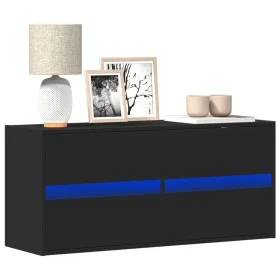 Schwarzer TV-Wandhalter mit LED-Lichtern 100x31x45 cm. von , TV-Möbel - Ref: Foro24-852293, Preis: 74,83 €, Rabatt: %