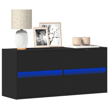 Mueble de TV de pared con luces LED negro 100x31x45 cm by , TV Furniture - Ref: Foro24-852293, Price: 74,83 €, Discount: %