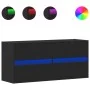 Mueble de TV de pared con luces LED negro 100x31x45 cm by , TV Furniture - Ref: Foro24-852293, Price: 74,83 €, Discount: %