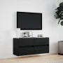 Mueble de TV de pared con luces LED negro 100x31x45 cm by , TV Furniture - Ref: Foro24-852293, Price: 74,83 €, Discount: %