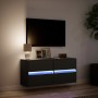 Mueble de TV de pared con luces LED negro 100x31x45 cm de , Muebles TV - Ref: Foro24-852293, Precio: 76,06 €, Descuento: %