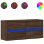 Mueble de TV de pared con luces LED marrón roble 100x31x45 cm by , TV Furniture - Ref: Foro24-852298, Price: 77,91 €, Discoun...