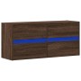 Mueble de TV de pared con luces LED marrón roble 100x31x45 cm by , TV Furniture - Ref: Foro24-852298, Price: 77,91 €, Discoun...