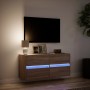 Wand-TV-Möbel mit LED-Lichtern in Eichenbraun 100x31x45 cm von , TV-Möbel - Ref: Foro24-852298, Preis: 77,91 €, Rabatt: %