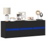 Mueble de TV de pared con luces LED negro 130x31x45 cm de , Muebles TV - Ref: Foro24-852300, Precio: 108,97 €, Descuento: %