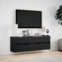 Mueble de TV de pared con luces LED negro 130x31x45 cm de , Muebles TV - Ref: Foro24-852300, Precio: 108,97 €, Descuento: %