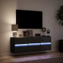 Mueble de TV de pared con luces LED negro 130x31x45 cm de , Muebles TV - Ref: Foro24-852300, Precio: 108,97 €, Descuento: %