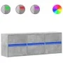 Mueble de TV de pared con luces LED gris hormigón 130x31x45 cm by , TV Furniture - Ref: Foro24-852302, Price: 97,67 €, Discou...