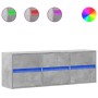 Mueble de TV de pared con luces LED gris hormigón 130x31x45 cm by , TV Furniture - Ref: Foro24-852302, Price: 98,99 €, Discou...
