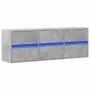 Mueble de TV de pared con luces LED gris hormigón 130x31x45 cm by , TV Furniture - Ref: Foro24-852302, Price: 97,67 €, Discou...
