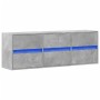 Mueble de TV de pared con luces LED gris hormigón 130x31x45 cm by , TV Furniture - Ref: Foro24-852302, Price: 98,99 €, Discou...