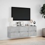 Wand-TV-Möbel mit LED-Lichtern in Betongrau 130x31x45 cm von , TV-Möbel - Ref: Foro24-852302, Preis: 98,99 €, Rabatt: %