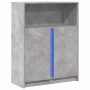 Aparador con LED madera ingeniería gris hormigón 77x34x100 cm by , Sideboards - Ref: Foro24-852148, Price: 77,90 €, Discount: %