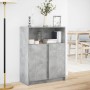 Aparador con LED madera ingeniería gris hormigón 77x34x100 cm by , Sideboards - Ref: Foro24-852148, Price: 77,90 €, Discount: %