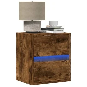 Mueble de TV de pared con luces LED roble ahumado 41x31x45 cm by , TV Furniture - Ref: Foro24-852279, Price: 52,56 €, Discoun...