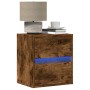 Mueble de TV de pared con luces LED roble ahumado 41x31x45 cm von , TV-Möbel - Ref: Foro24-852279, Preis: 53,36 €, Rabatt: %