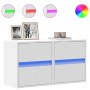Muebles de TV de pared con luces LED 2 uds blanco 41x31x45 cm de , Muebles TV - Ref: Foro24-852272, Precio: 103,14 €, Descuen...