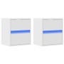Muebles de TV de pared con luces LED 2 uds blanco 41x31x45 cm de , Muebles TV - Ref: Foro24-852272, Precio: 103,14 €, Descuen...