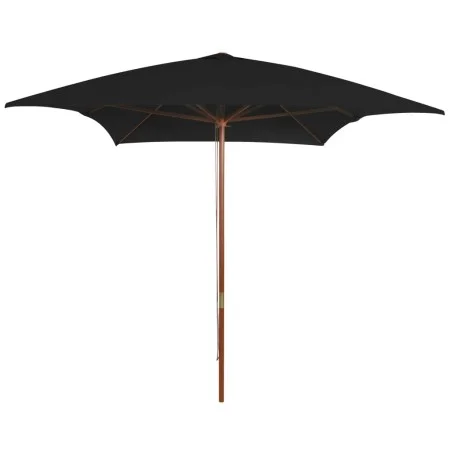 Sombrilla de jardín con palo de madera negra 200x300 cm de vidaXL, Sombrillas - Ref: Foro24-313760, Precio: 60,65 €, Descuent...