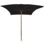 Garden umbrella with black wooden pole 200x300 cm by vidaXL, Umbrellas - Ref: Foro24-313760, Price: 61,71 €, Discount: %