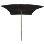 Sonnenschirm mit schwarzer Holzstange 200x300 cm von vidaXL, Sonnenschirme - Ref: Foro24-313760, Preis: 61,71 €, Rabatt: %