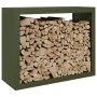 Schwarzer Stahlholzständer 100x40x80 cm von , Brennholztaschen und -halter - Ref: Foro24-850978, Preis: 123,67 €, Rabatt: %