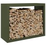 Schwarzer Stahlholzständer 100x40x80 cm von , Brennholztaschen und -halter - Ref: Foro24-850978, Preis: 102,17 €, Rabatt: %