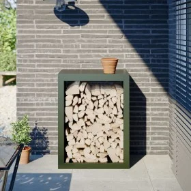 Leñero de acero verde 60x40x80 cm by , Firewood bags and holders - Ref: Foro24-850999, Price: 101,64 €, Discount: %