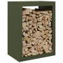 Grüner Stahlholzstapel 60x40x80 cm von , Brennholztaschen und -halter - Ref: Foro24-850999, Preis: 101,64 €, Rabatt: %