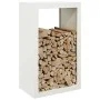 Leñero de acero blanco 60x40x100 cm by , Firewood bags and holders - Ref: Foro24-850990, Price: 105,06 €, Discount: %