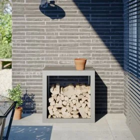Edelstahl-Holzträger 60x40x60 cm von , Brennholztaschen und -halter - Ref: Foro24-851007, Preis: 127,41 €, Rabatt: %