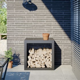 Holzträger aus anthrazitgrauem Stahl 60x40x60 cm von , Brennholztaschen und -halter - Ref: Foro24-851005, Preis: 90,93 €, Rab...
