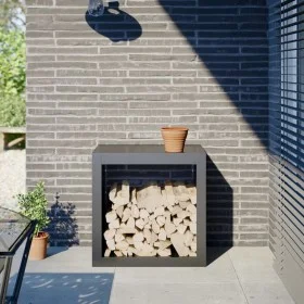 Leñero de acero gris antracita 60x40x60 cm by , Firewood bags and holders - Ref: Foro24-851005, Price: 89,47 €, Discount: %