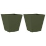 Jardineras 2 unidades acero verde oliva 30x30x30 cm by , Pots and planters - Ref: Foro24-851045, Price: 43,08 €, Discount: %