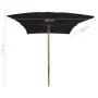 Garden umbrella with black wooden pole 200x300 cm by vidaXL, Umbrellas - Ref: Foro24-313760, Price: 61,71 €, Discount: %