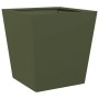 Jardinera de acero verde oliva 40x40x40 cm by , Pots and planters - Ref: Foro24-851058, Price: 38,62 €, Discount: %