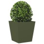Jardinera de acero verde oliva 40x40x40 cm by , Pots and planters - Ref: Foro24-851058, Price: 38,62 €, Discount: %