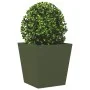 Jardinera de acero verde oliva 40x40x40 cm de , Maceteros y jardineras - Ref: Foro24-851058, Precio: 43,48 €, Descuento: %