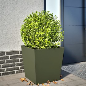Jardinera de acero verde oliva 50x50x50 cm by , Pots and planters - Ref: Foro24-851072, Price: 52,49 €, Discount: %