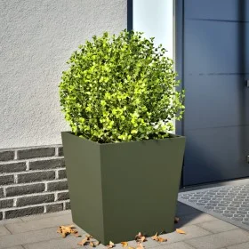 Pflanzgefäß aus olivgrünem Stahl, 50x50x50 cm. von , Töpfe und Pflanzgefäße - Ref: Foro24-851072, Preis: 51,09 €, Rabatt: %