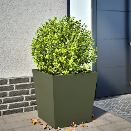 Pflanzgefäß aus olivgrünem Stahl, 50x50x50 cm. von , Töpfe und Pflanzgefäße - Ref: Foro24-851072, Preis: 51,09 €, Rabatt: %