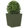 Pflanzgefäß aus olivgrünem Stahl, 50x50x50 cm. von , Töpfe und Pflanzgefäße - Ref: Foro24-851072, Preis: 51,09 €, Rabatt: %