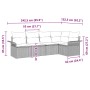 Conjunto de sofá de jardín 5 pcs 242.5 x 132.5 x 85 cm