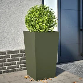 Pflanzgefäß aus olivgrünem Stahl, 45x45x75 cm. von , Töpfe und Pflanzgefäße - Ref: Foro24-851100, Preis: 77,79 €, Rabatt: %