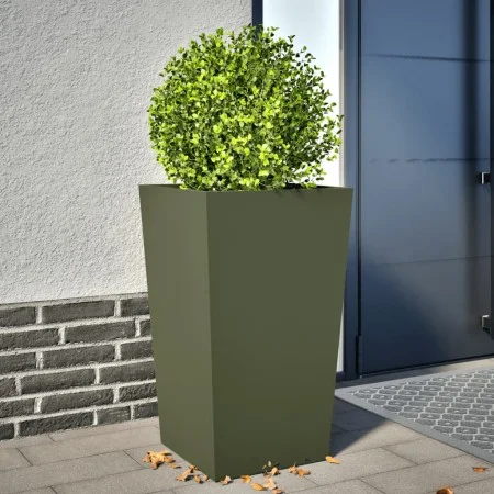 Pflanzgefäß aus olivgrünem Stahl, 45x45x75 cm. von , Töpfe und Pflanzgefäße - Ref: Foro24-851100, Preis: 77,79 €, Rabatt: %