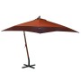 Sombrilla colgante con palo madera maciza abeto terracota 3x3 m de vidaXL, Sombrillas - Ref: Foro24-313777, Precio: 165,90 €,...