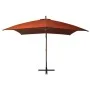 Hanging parasol with solid terracotta fir wood pole 3x3 m by vidaXL, Umbrellas - Ref: Foro24-313777, Price: 163,56 €, Discoun...