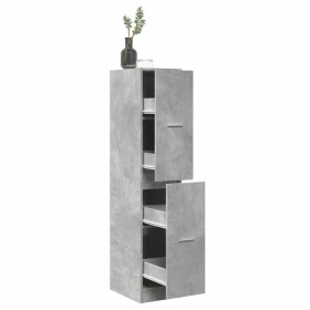 Armario botiquín madera ingeniería gris hormigón 30x41x144,5 cm by , Lockers and storage cabinets - Ref: Foro24-855172, Price...