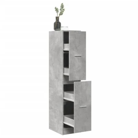 Armario botiquín madera ingeniería gris hormigón 30x41x144,5 cm by , Lockers and storage cabinets - Ref: Foro24-855172, Price...